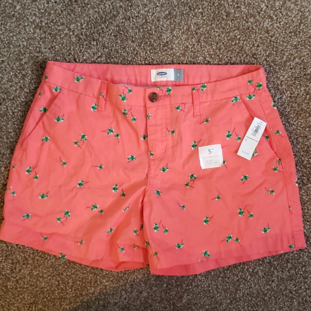 Old Navy palm tree pink shorts